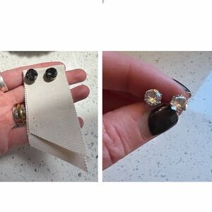 2 Pairs of Crystal Stud Earrings